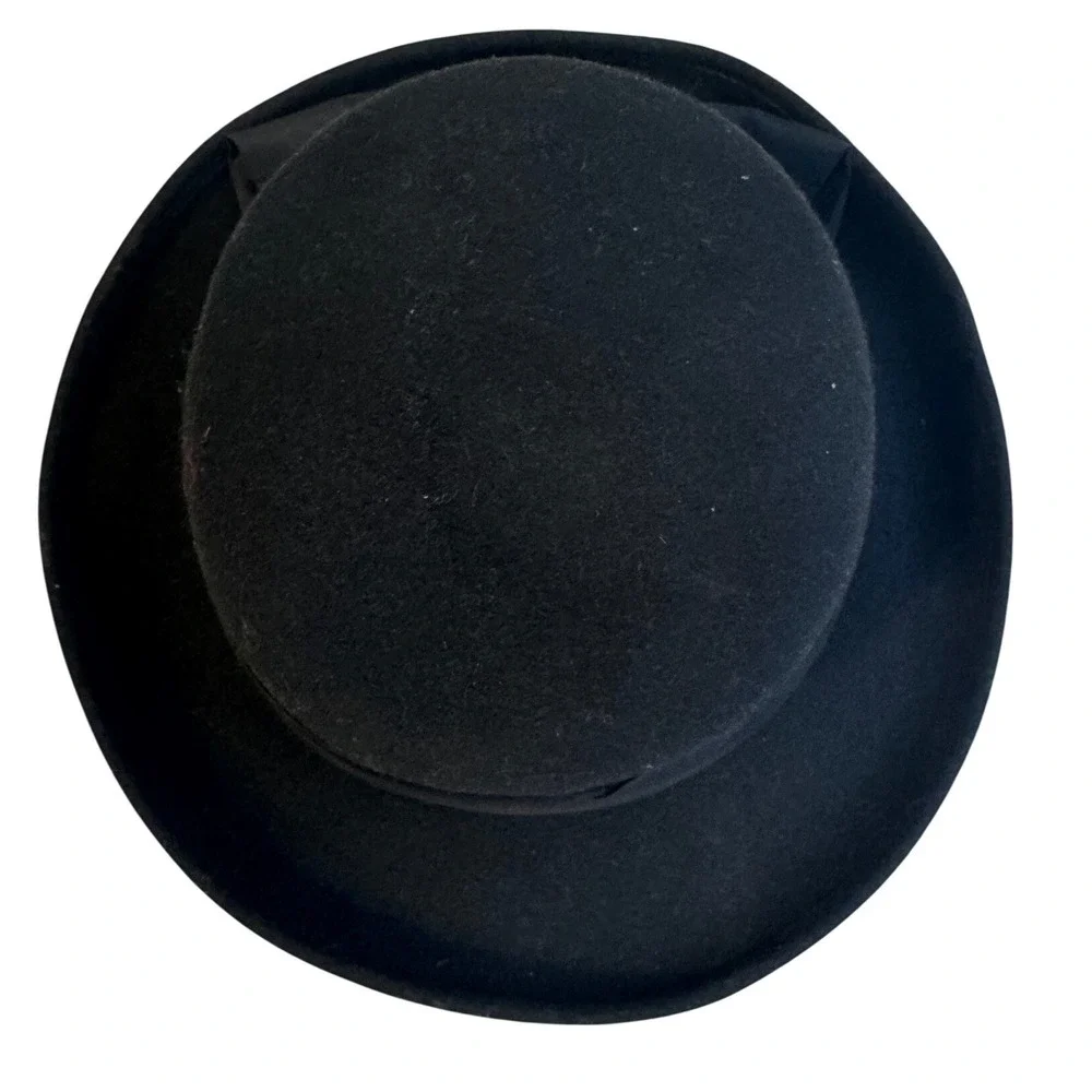 Vintage Ina Too Black Wool Felt Derby Bowler Hat Women's USA Sollman Dorfkin